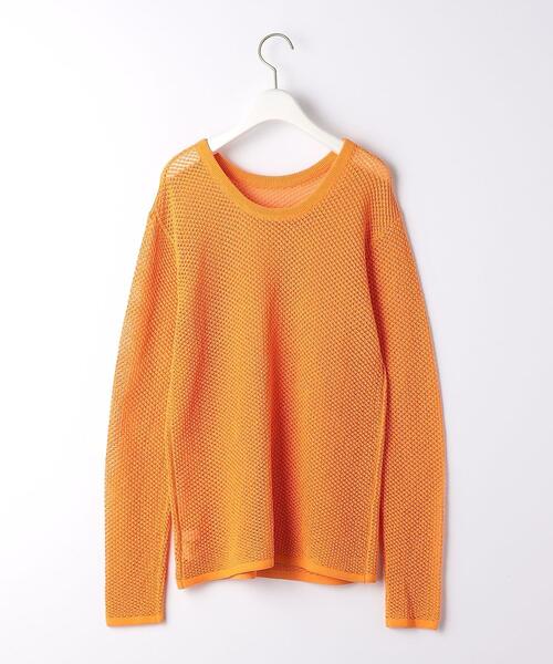 BRACTMENT(ブラクトメント)の「『BRACTMENT(ブラクトメント)』 BM クルーネック メッシュニット(ニット/セーター・レディース・オフホワイト/ブラック/オレンジ・FREE)」の3枚目の写真