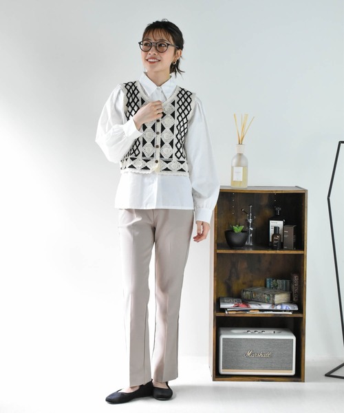 Cheri（シェリ）の「袖ボリュームタックブラウス Cheri/シェリ（シャツ/ブラウス・レディース・イエロー/ブラック/アイボリー/ブルー・FREE）」の14枚目の写真