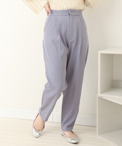 libelle more(リベル モア)の「T/Pu ツインテーパードパンツ(スラックス・レディース・アイボリー/ブラック/グリーン系その他/ベージュ/ブルー・FREE)」の5枚目の写真