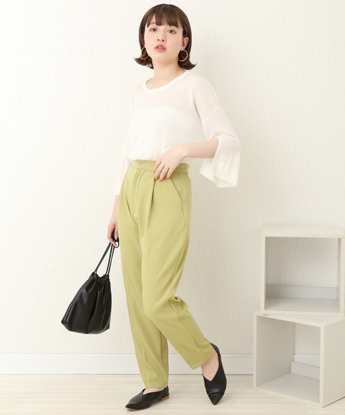 libelle more(リベル モア)の「T/Pu ツインテーパードパンツ(スラックス・レディース・アイボリー/ブラック/グリーン系その他/ベージュ/ブルー・FREE)」の9枚目の写真