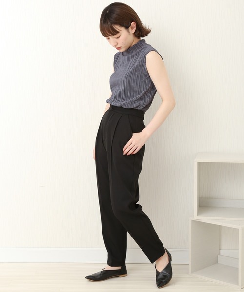 libelle more(リベル モア)の「T/Pu ツインテーパードパンツ(スラックス・レディース・アイボリー/ブラック/グリーン系その他/ベージュ/ブルー・FREE)」の21枚目の写真