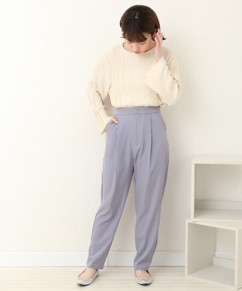 libelle more(リベル モア)の「T/Pu ツインテーパードパンツ(スラックス・レディース・アイボリー/ブラック/グリーン系その他/ベージュ/ブルー・FREE)」の17枚目の写真