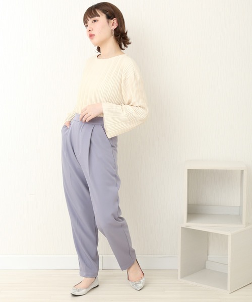 libelle more(リベル モア)の「T/Pu ツインテーパードパンツ(スラックス・レディース・アイボリー/ブラック/グリーン系その他/ベージュ/ブルー・FREE)」の12枚目の写真