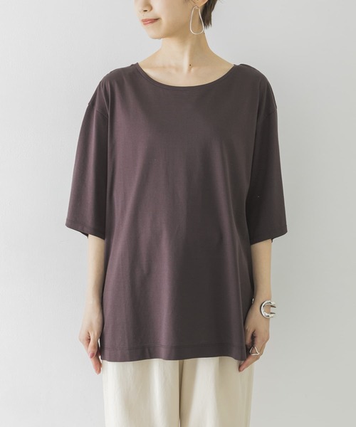 URBAN RESEARCH（アーバンリサーチ）の「ペルビアンコットンルーズTシャツ（Tシャツ/カットソー・レディース・チャコールグレー/ライトカーキ/アイボリー・FREE）」の19枚目の写真