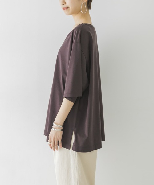 URBAN RESEARCH（アーバンリサーチ）の「ペルビアンコットンルーズTシャツ（Tシャツ/カットソー・レディース・チャコールグレー/ライトカーキ/アイボリー・FREE）」の20枚目の写真