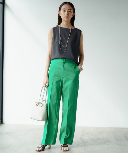 LOUNGEDRESS(ラウンジドレス)の「ジョーゼットノースリブラウス(シャツ/ブラウス・レディース・チャコールグレー/オフホワイト・FREE)」の5枚目の写真