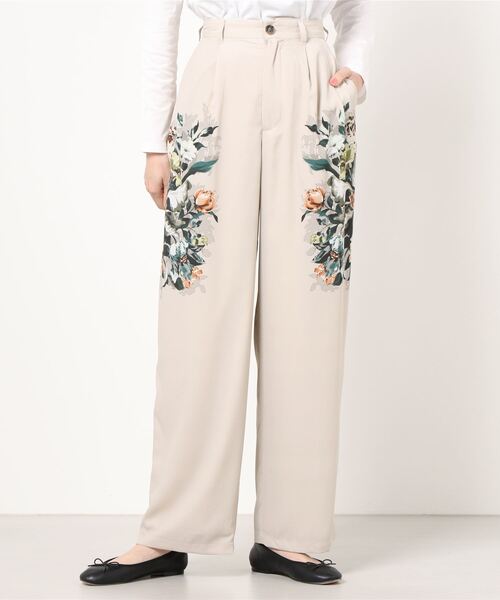 パネルフラワーパンツ/PANEL FLOWER PANTS CLANE（クラネ）の「【CLANE(クラネ)】パネルフラワーパンツ