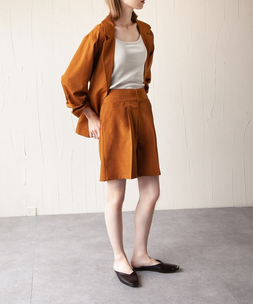 Chillfar（チルファー）の「リネンライクショートパンツ（その他パンツ・レディース・ブラック/オレンジ/グリーン/アイボリー/マスタード/グレイッシュベージュ・FREE）」の19枚目の写真