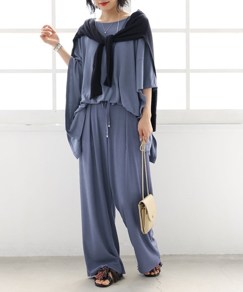 osharewalker（オシャレウォーカー）の「【廃盤】【セルフカット・機能素材】『リブカットソーパンツ』（その他パンツ・レディース・ブラック/モカ/グレイッシュブルー/ライム/ラベンダー・1/2）」の16枚目の写真