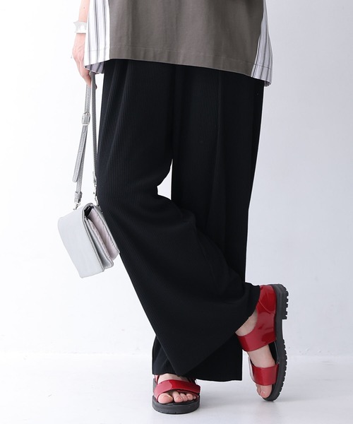 osharewalker（オシャレウォーカー）の「【廃盤】【セルフカット・機能素材】『リブカットソーパンツ』（その他パンツ・レディース・ブラック/モカ/グレイッシュブルー/ライム/ラベンダー・1/2）」の19枚目の写真