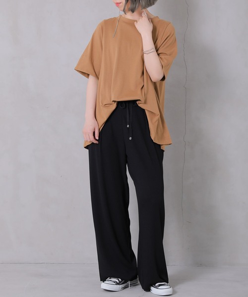 osharewalker（オシャレウォーカー）の「【廃盤】【セルフカット・機能素材】『リブカットソーパンツ』（その他パンツ・レディース・ブラック/モカ/グレイッシュブルー/ライム/ラベンダー・1/2）」の22枚目の写真