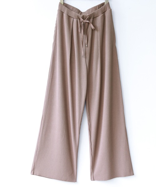 osharewalker（オシャレウォーカー）の「【廃盤】【セルフカット・機能素材】『リブカットソーパンツ』（その他パンツ・レディース・ブラック/モカ/グレイッシュブルー/ライム/ラベンダー・1/2）」の7枚目の写真