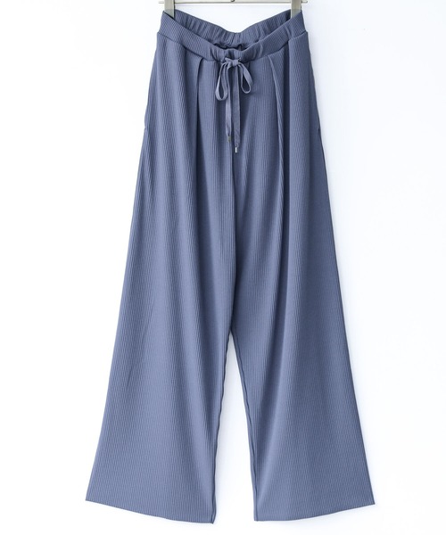 osharewalker（オシャレウォーカー）の「【廃盤】【セルフカット・機能素材】『リブカットソーパンツ』（その他パンツ・レディース・ブラック/モカ/グレイッシュブルー/ライム/ラベンダー・1/2）」の8枚目の写真