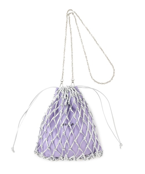 Bonjour Girl（ボンジュールガール）の「【Bonjour Girl】メッシュ×ナイロン巾着バッグ（ショルダーバッグ・レディース・ブラック/シルバー・FREE）」の19枚目の写真