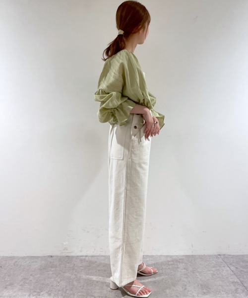 mystic（ミスティック）の「袖フリルブラウス（シャツ/ブラウス・レディース・ブラック/オフホワイト/ブルー/グリーン系その他・FREE）」の8枚目の写真