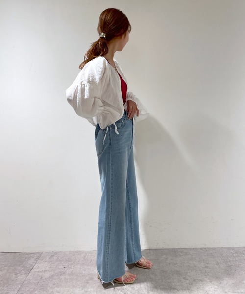 mystic（ミスティック）の「袖フリルブラウス（シャツ/ブラウス・レディース・ブラック/オフホワイト/ブルー/グリーン系その他・FREE）」の5枚目の写真