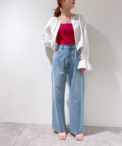 mystic（ミスティック）の「袖フリルブラウス（シャツ/ブラウス・レディース・ブラック/オフホワイト/ブルー/グリーン系その他・FREE）」の6枚目の写真