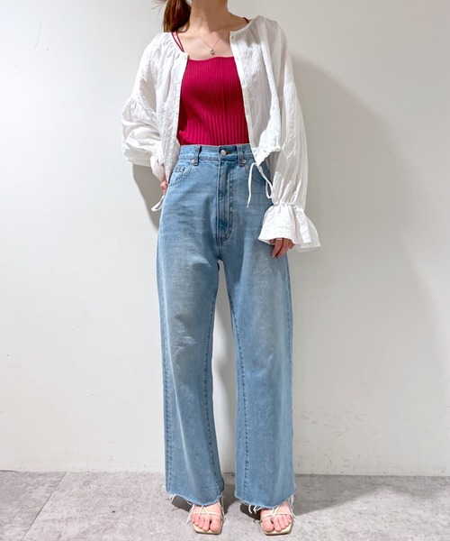 mystic（ミスティック）の「袖フリルブラウス（シャツ/ブラウス・レディース・ブラック/オフホワイト/ブルー/グリーン系その他・FREE）」の7枚目の写真