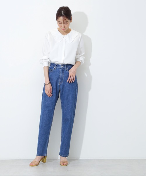 NATURAL BEAUTY BASIC（ナチュラルビューティーベーシック）の「ストレートデニム（デニムパンツ・レディース・ブルー/ネイビー・X-SMALL/MEDIUM/SMALL）」の2枚目の写真