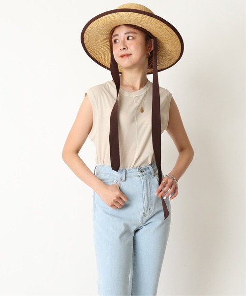 U by SPICK&SPAN(ユーバイスピックアンドスパン)の「シアーノースリーブプルオーバー◆(Tシャツ/カットソー・レディース・サックスブルー/アイボリー・FREE)」の17枚目の写真