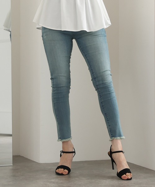 ElegChic(エレグシック)の「スキニーストレッチデニムパンツ(デニムパンツ・レディース・ブルー/ワンウォッシュ/ネイビー・4L/M/L/XXL/XL)」の2枚目の写真