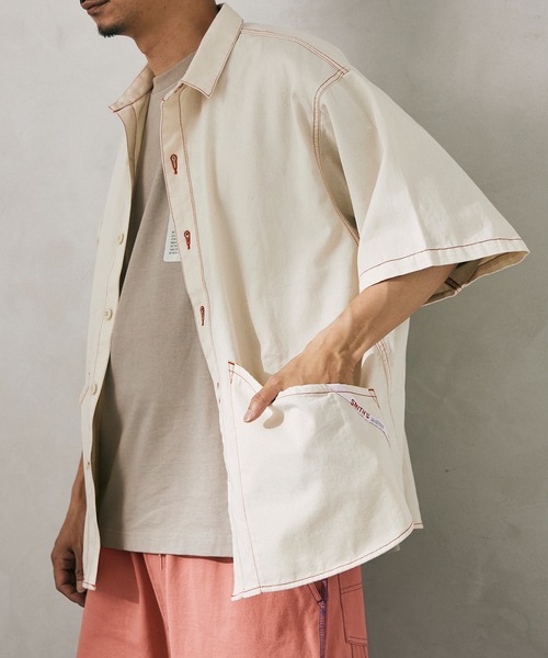 JOURNAL STANDARD relume（ジャーナルスタンダード　レリューム）の「【SMITH`S × relume / スミス】SSシャツジャケット（シャツ/ブラウス・メンズ・ネイビー/ホワイト/ナチュラル・MEDIUM/LARGE）」の2枚目の写真