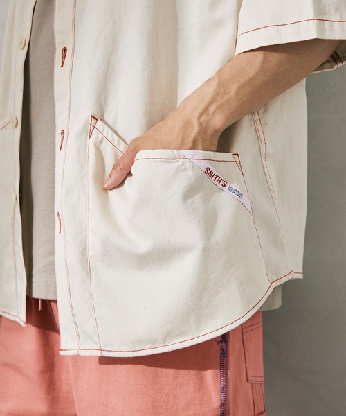 JOURNAL STANDARD relume（ジャーナルスタンダード　レリューム）の「【SMITH`S × relume / スミス】SSシャツジャケット（シャツ/ブラウス・メンズ・ネイビー/ホワイト/ナチュラル・MEDIUM/LARGE）」の10枚目の写真