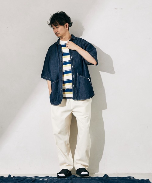 JOURNAL STANDARD relume（ジャーナルスタンダード　レリューム）の「【SMITH`S × relume / スミス】SSシャツジャケット（シャツ/ブラウス・メンズ・ネイビー/ホワイト/ナチュラル・MEDIUM/LARGE）」の18枚目の写真