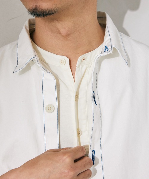 JOURNAL STANDARD relume（ジャーナルスタンダード　レリューム）の「【SMITH`S × relume / スミス】SSシャツジャケット（シャツ/ブラウス・メンズ・ネイビー/ホワイト/ナチュラル・MEDIUM/LARGE）」の21枚目の写真