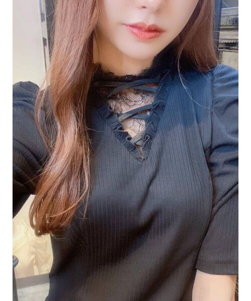 EATME（イートミー）の「FRONTレースアップリブワンピース（ワンピース・レディース・ブラック/グレー/グリーン系その他・FREE）」の12枚目の写真