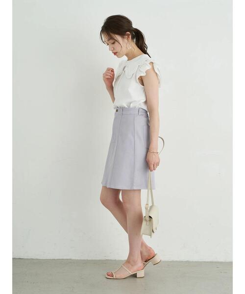 earth music&ecology（アースミュージックアンドエコロジー）の「ノースリーブフリルビックカラーブラウス ＊（シャツ/ブラウス・レディース・ライトグレー/ブラック/オフホワイト・FREE）」の17枚目の写真