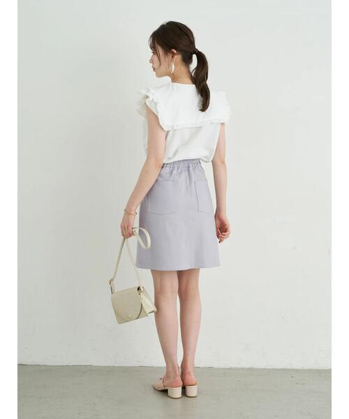 earth music&ecology（アースミュージックアンドエコロジー）の「ノースリーブフリルビックカラーブラウス ＊（シャツ/ブラウス・レディース・ライトグレー/ブラック/オフホワイト・FREE）」の18枚目の写真