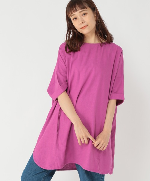 studio CLIP(スタディオクリップ)の「ひんやりBIGチュニックワンピース(ワンピース・レディース・ライトグレー/パープル/ブルー/スモーク・FREE)」の1枚目の写真