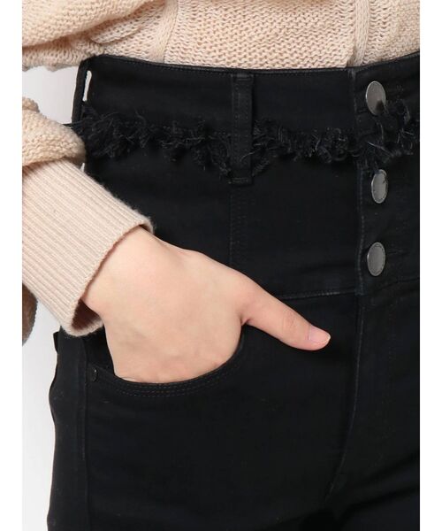 EMODA（エモダ）の「ベルトヘムフリンジハイウエストパギンス（デニムパンツ・レディース・インディゴブルー/ブラック・X-SMALL/MEDIUM/SMALL）」の14枚目の写真