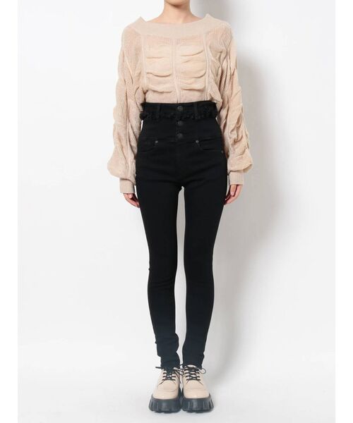 EMODA（エモダ）の「ベルトヘムフリンジハイウエストパギンス（デニムパンツ・レディース・インディゴブルー/ブラック・X-SMALL/MEDIUM/SMALL）」の16枚目の写真