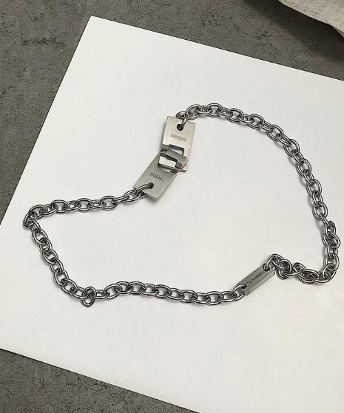 KOR（ケーオーアール）の「プレートロック チェーンネックレス チョーカー（ネックレス・メンズ・シルバー・FREE）」の12枚目の写真