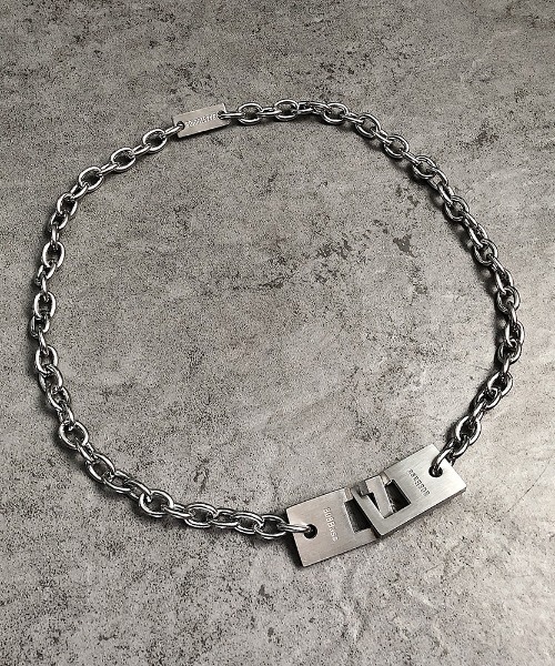 KOR（ケーオーアール）の「プレートロック チェーンネックレス チョーカー（ネックレス・メンズ・シルバー・FREE）」の9枚目の写真