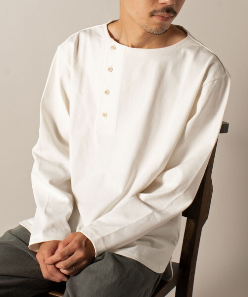 GLOSTER(グロスター)の「【GLOSTER/グロスター】変形ヘンリーネック ロングスリーブTシャツ(Tシャツ/カットソー・メンズ・ミント/レンガ/ホワイト・LARGE/MEDIUM)」の10枚目の写真