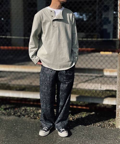 GLOSTER(グロスター)の「【GLOSTER/グロスター】変形ヘンリーネック ロングスリーブTシャツ(Tシャツ/カットソー・メンズ・ミント/レンガ/ホワイト・LARGE/MEDIUM)」の22枚目の写真