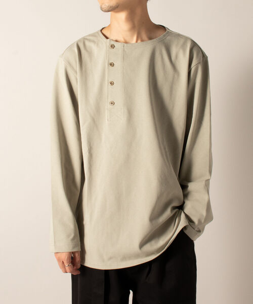 GLOSTER(グロスター)の「【GLOSTER/グロスター】変形ヘンリーネック ロングスリーブTシャツ(Tシャツ/カットソー・メンズ・ミント/レンガ/ホワイト・LARGE/MEDIUM)」の21枚目の写真