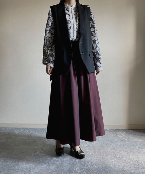 NICOLE CLUB(ニコル クラブ)の「【NICOLE CLUB】ジャガードチャイナブラウス(シャツ/ブラウス・レディース・ホワイト系/グレー系・MEDIUM)」の20枚目の写真