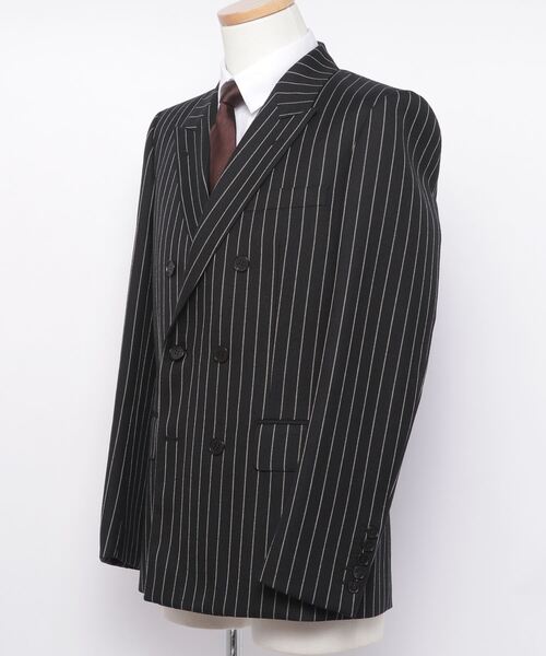 JOHN LAWRENCE SULLIVAN(ジョンローレンスサリバン)の「STRIPE DOUBLE BREASTED JACKET(スーツジャケット・メンズ・ブラック・46/44)」の2枚目の写真