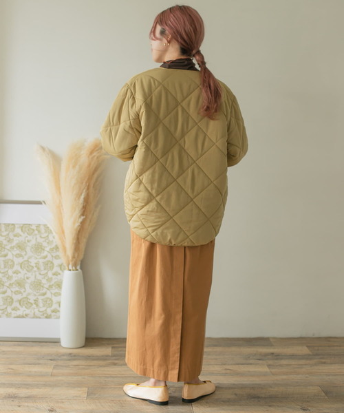 ITEMS URBANRESEARCH（アイテムズ アーバンリサーチ）の「中綿キルティングノーカラージャケット（その他アウター・レディース・ベージュ/ブラック/ライトベージュ/モカ・MEDIUM/SMALL/X-SMALL）」の20枚目の写真