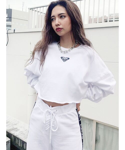 ROXY(ロキシー)の「GYDA×ROXY ロゴスウェットショートTOPS(スウェット・レディース・ブラック/オフホワイト・FREE)」の8枚目の写真