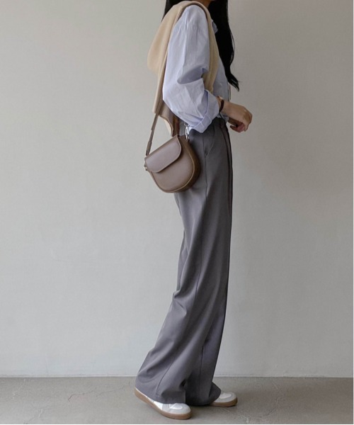 SONA（ソナ）の「SONYUNARA ピンタックストレートロングスラックス（スラックス・レディース・ブラック/ダークグレー/ベージュ・SMALL/MEDIUM）」の13枚目の写真