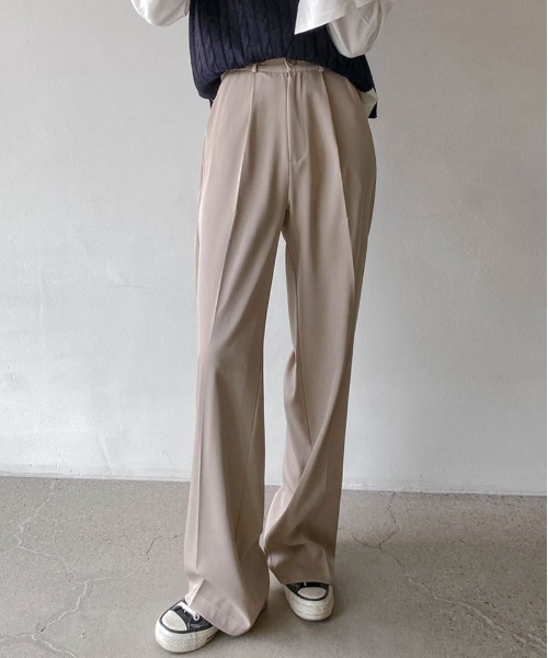 SONA（ソナ）の「SONYUNARA ピンタックストレートロングスラックス（スラックス・レディース・ブラック/ダークグレー/ベージュ・SMALL/MEDIUM）」の21枚目の写真