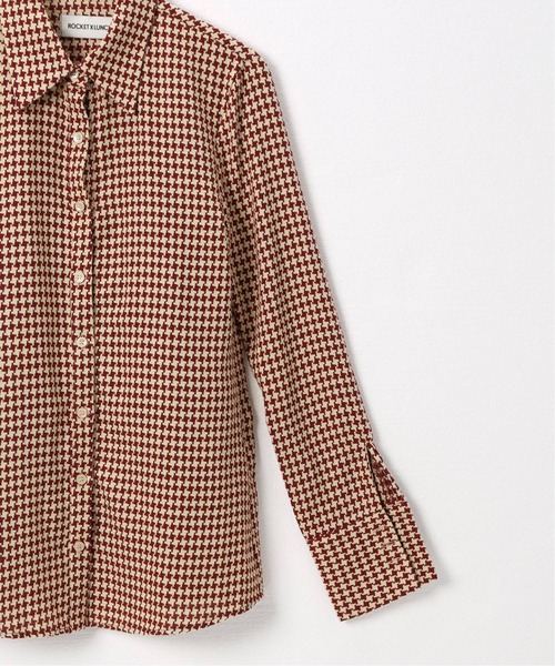 ROCKET x LUNCH（ロケットアンドランチ）の「【ROCKET × LUNCH/ロケット ランチ】R HOUND TOOTH CHECK SHIRT（シャツ/ブラウス・レディース・ブラウン/ラスタ・SMALL）」の3枚目の写真