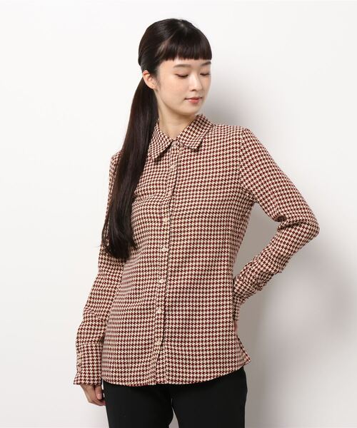 ROCKET x LUNCH（ロケットアンドランチ）の「【ROCKET × LUNCH/ロケット ランチ】R HOUND TOOTH CHECK SHIRT（シャツ/ブラウス・レディース・ブラウン/ラスタ・SMALL）」の11枚目の写真