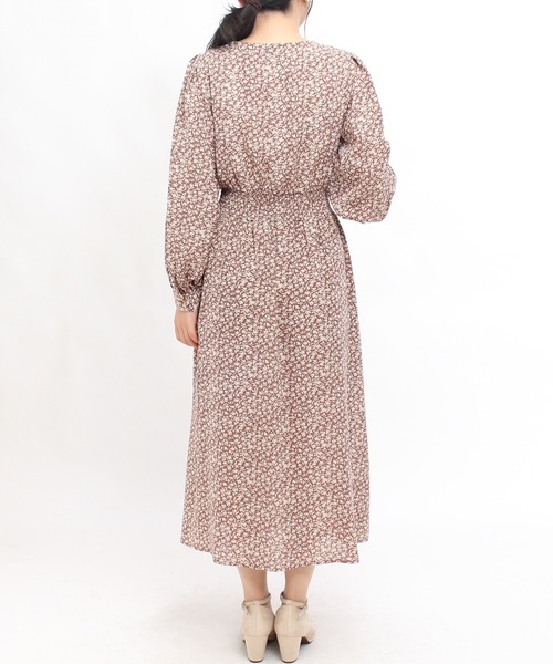 ASTORIA ODIER(アストリアオディール)の「小花柄パイピングワンピース(ワンピース・レディース・ブラック/モカ・MEDIUM)」の21枚目の写真