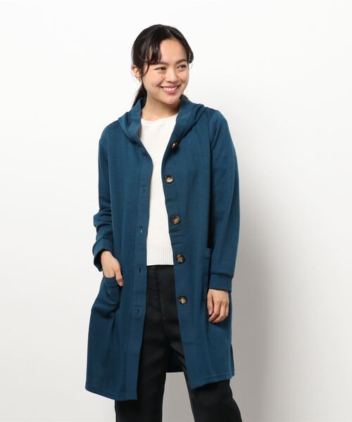 BELLUNA（ベルーナ）の「ボタン使いフードデザインカーディガン（カーディガン/ボレロ・レディース・ネイビー/ブルー/杢グレー・MEDIUM/LARGE/X-LARGE）」の12枚目の写真